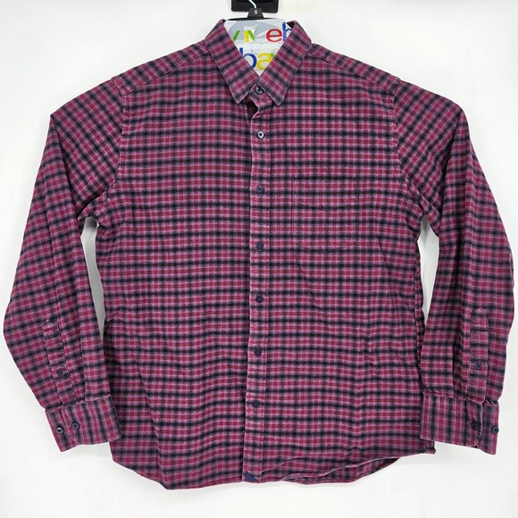 Untuckit Shirt Mens XL Button Up Casual Preppy Long Sleeve Maroon Plaid Calder - Picture 1 of 11
